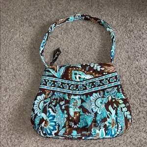 Vera Bradley Blue and Brown Floral Bag Purse